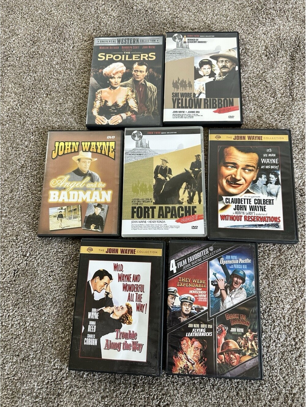 John Wayne 7-10 Movie Western Lot | Spoilers Angel Badman Trouble Along The Way